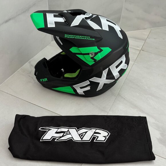FXR Racing Black/Lime Torque Team Helmet - Size Medium - Picture 4 of 6